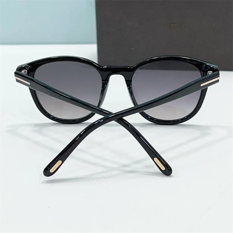 Men's Sunglasses 2023 Tom For Brand Retro Designer Round Acetate  FT0752 Sunglasses Male Female With Oringinal Case