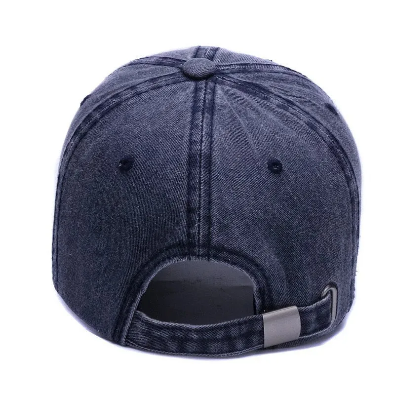 Men's Vintage Washed Denim Soft Cotton Baseball Cap