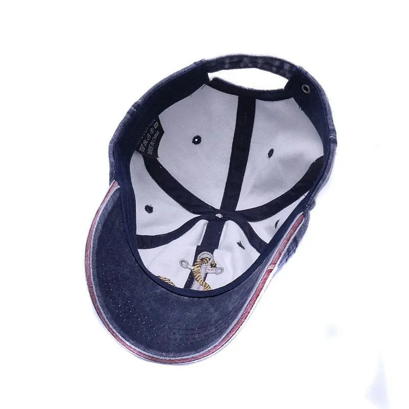 Men's Vintage Washed Denim Soft Cotton Baseball Cap