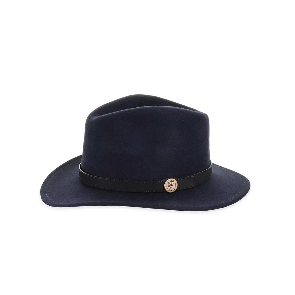 Navy Fedora with Large Mallard and Jay Pin