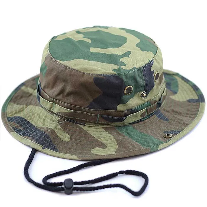 Newhattan  Cotton Camo Safari Bucket hats Foldable Unisex