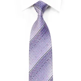 Nicole St Giles Rhinestone Tie Mauve Geometric & Striped On Silver With Sparkles