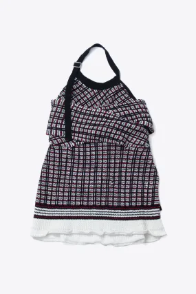 Plaid Jacquard Back-Tie Halter