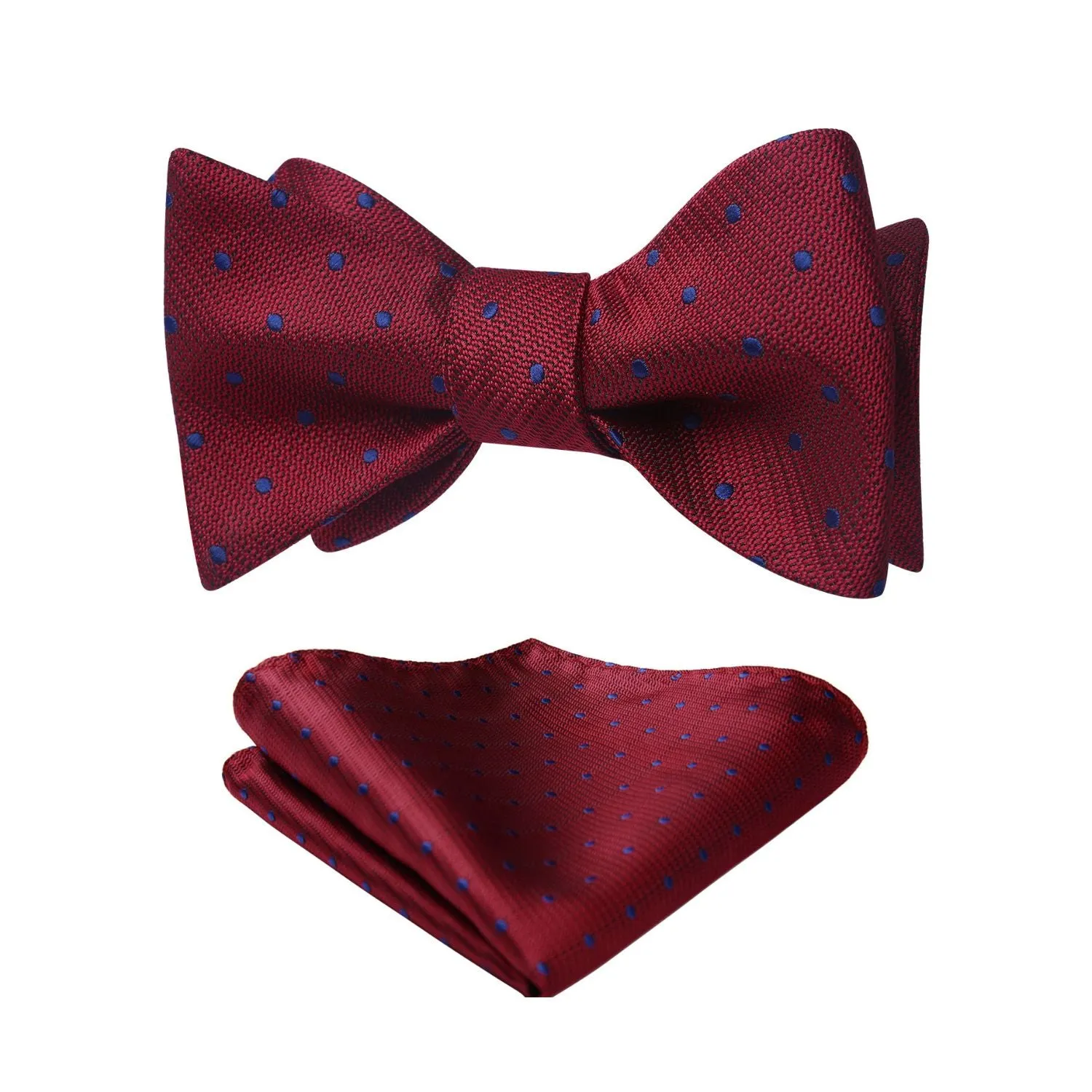 Polka Dots Bow Tie & Pocket Square - B-RED