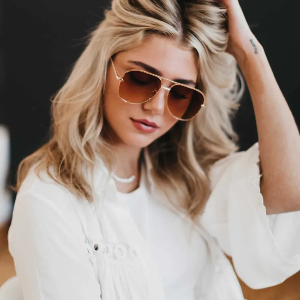 Pretty Simple Alexa Aviator Frame Sunglasses