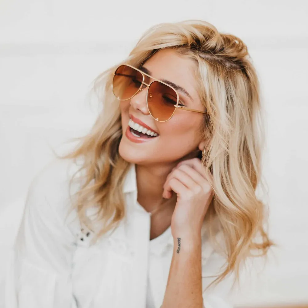 Pretty Simple Alexa Aviator Frame Sunglasses