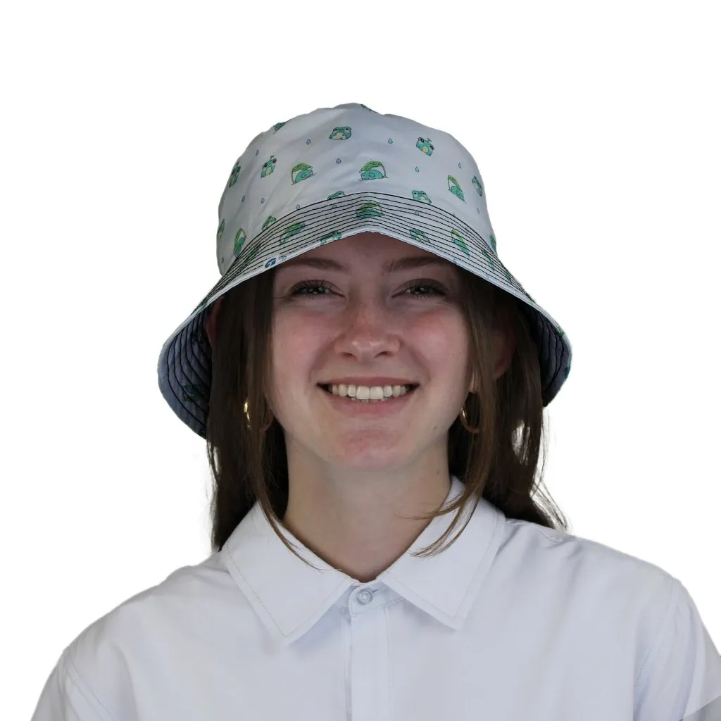 Raining Frogs Pastel Green Bucket Hat