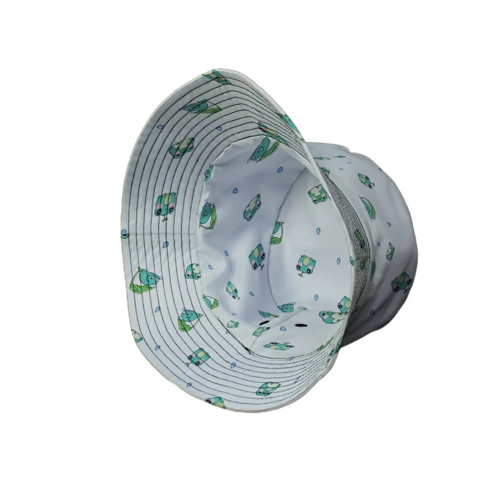 Raining Frogs Pastel Green Bucket Hat