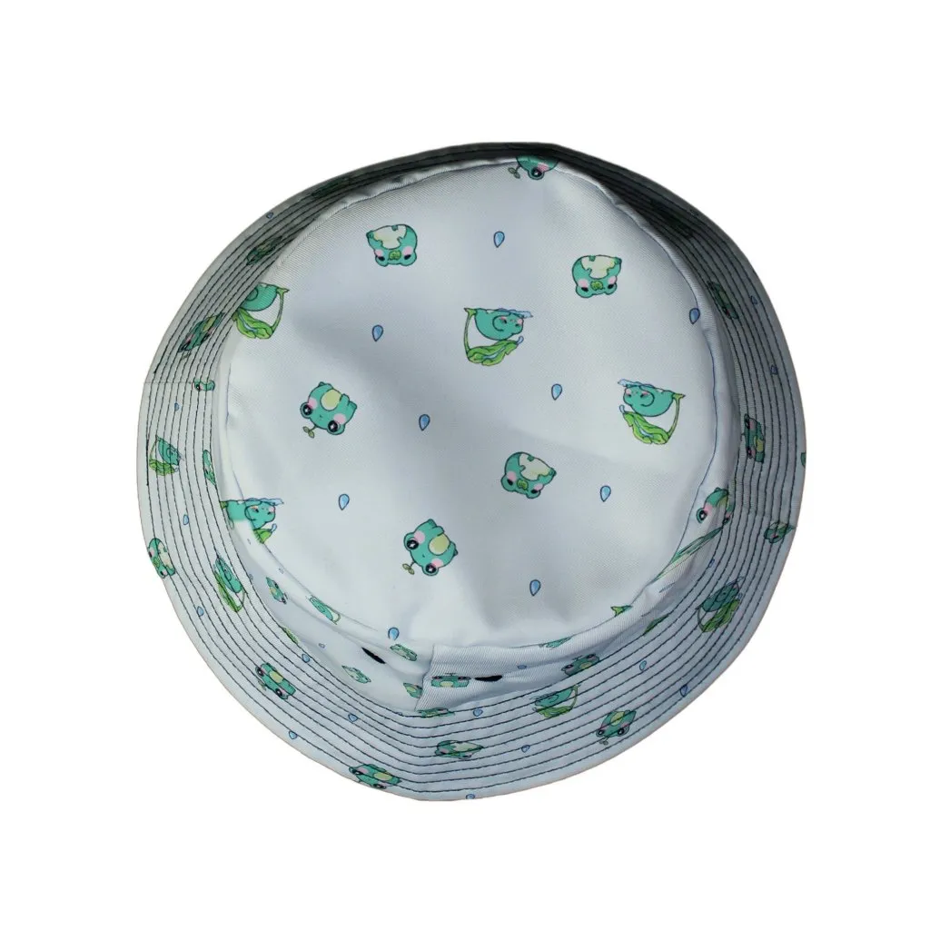 Raining Frogs Pastel Green Bucket Hat