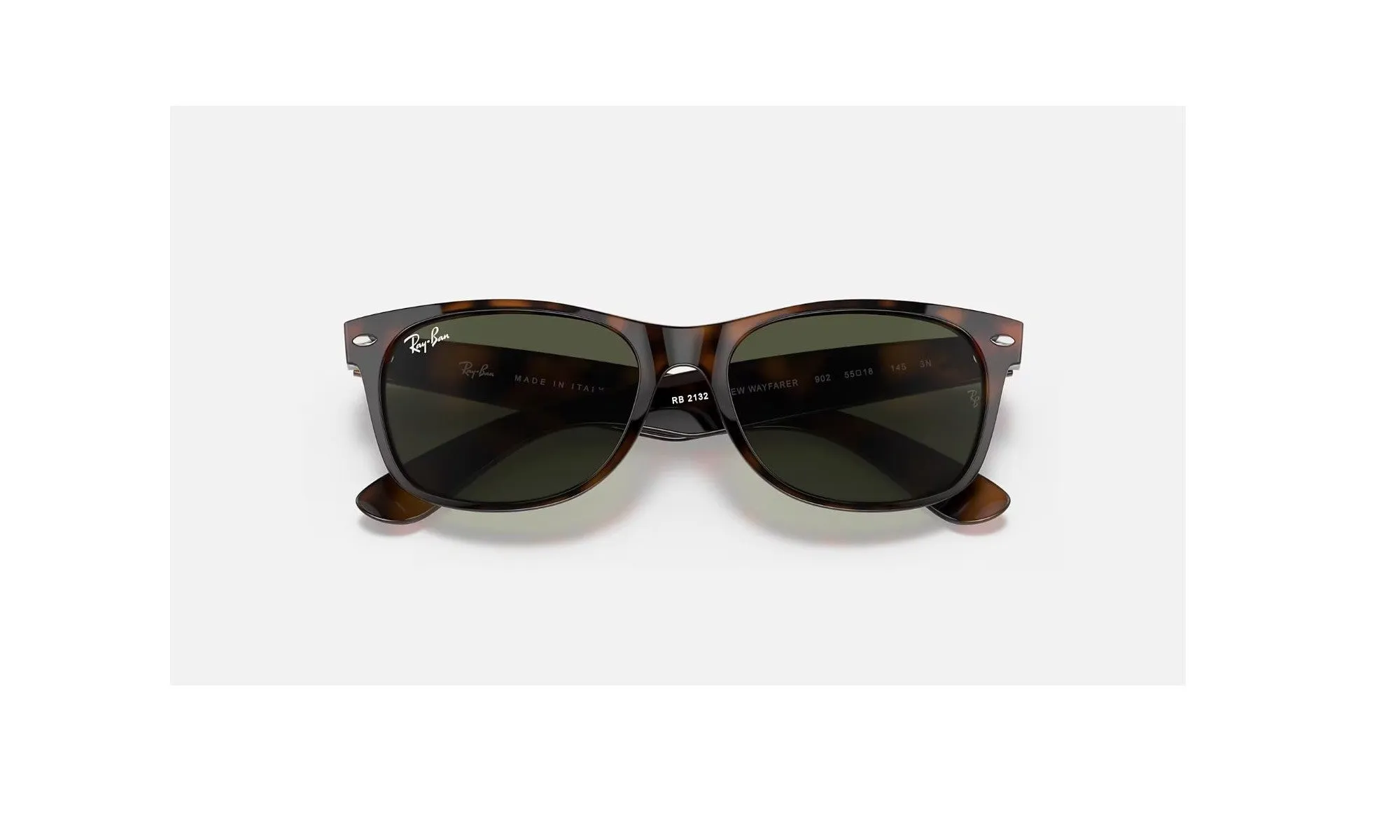 RAY-BAN NEW WAYFARER
TORTOISE/GREEN CLASSIC G-15 55 MM