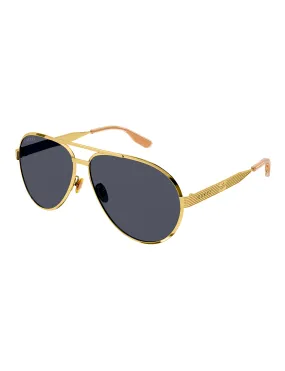 Rocketman Aviator Sunglasses, Yellow Gold/Grey