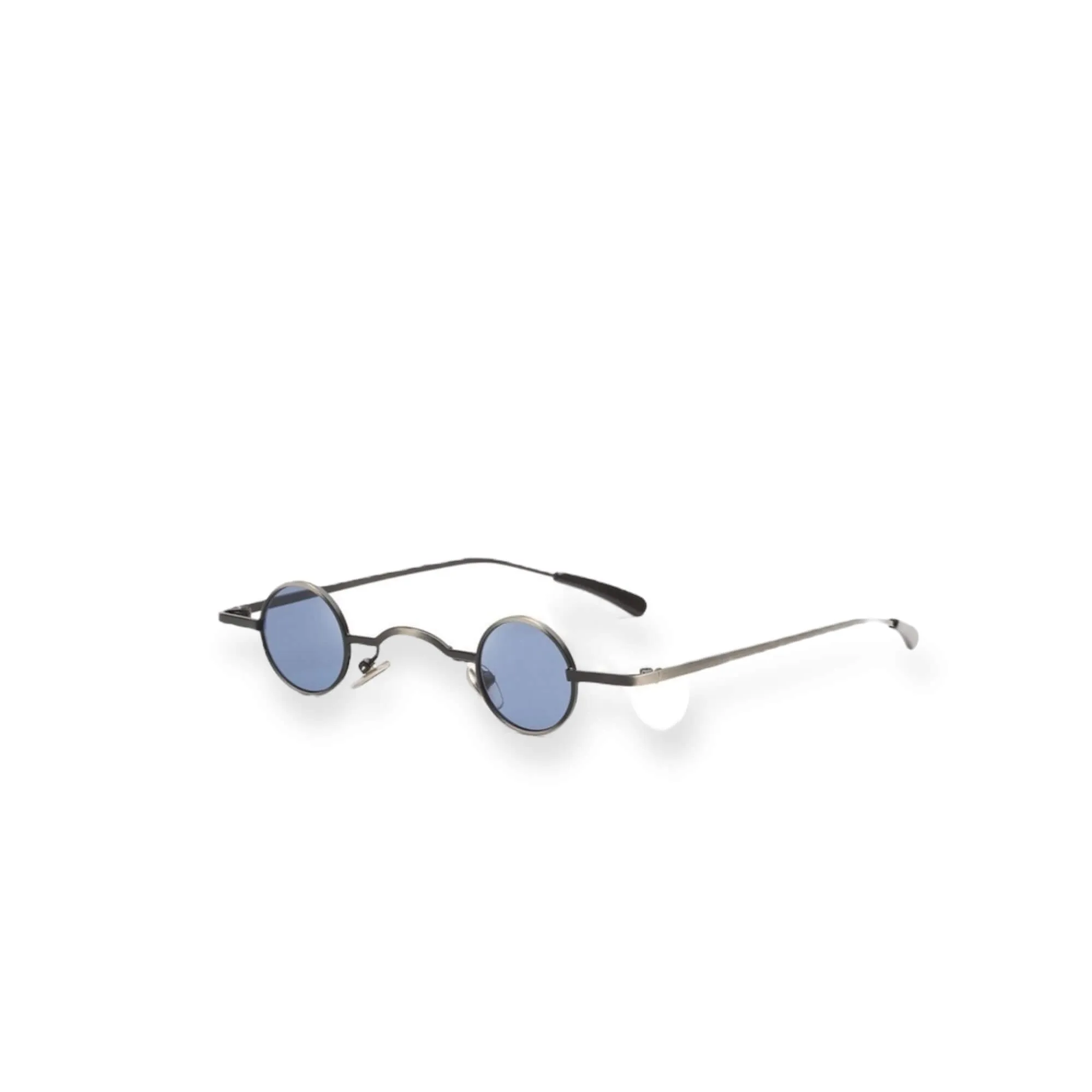 Small Blue Round Lens Metal Sunglasses