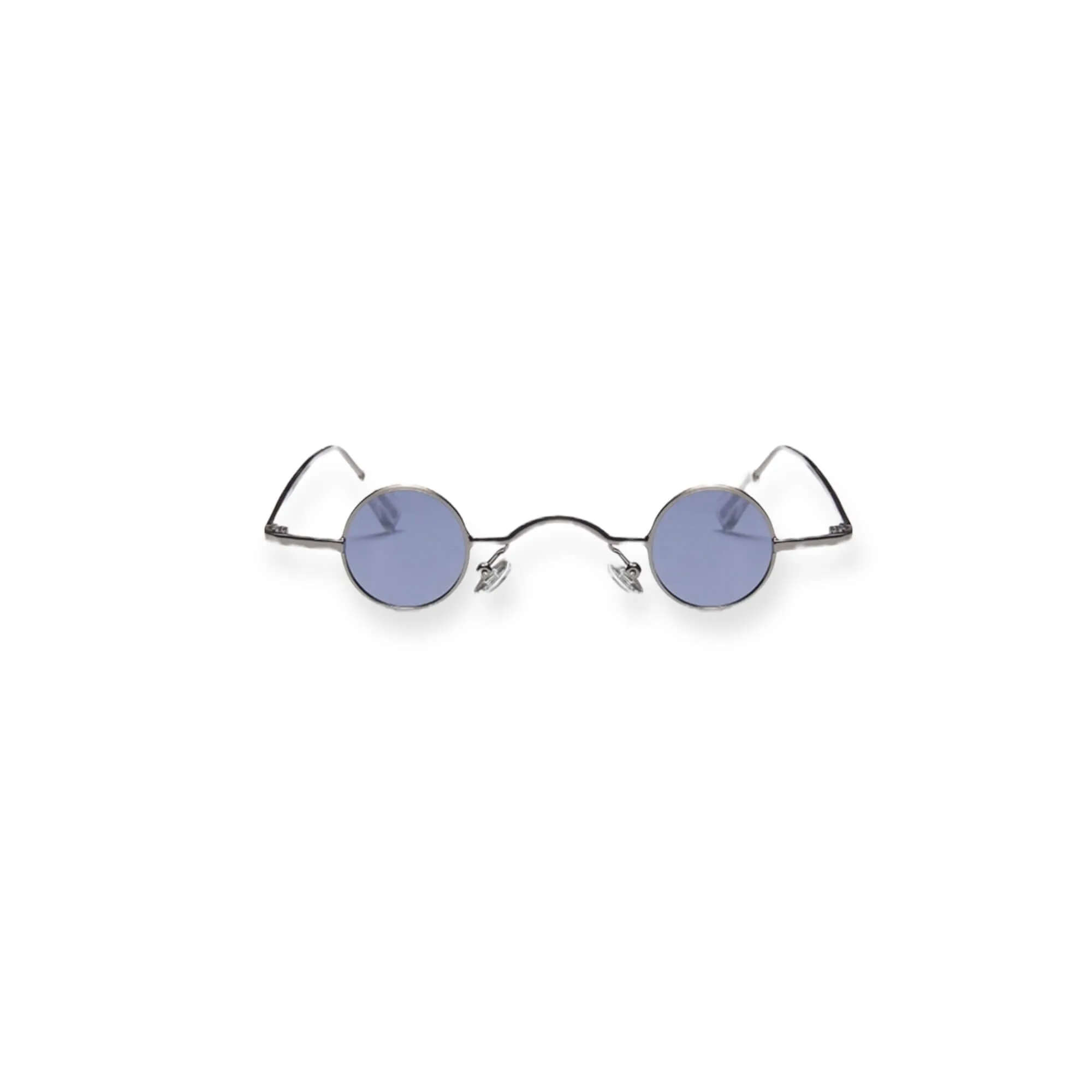 Small Blue Round Lens Metal Sunglasses