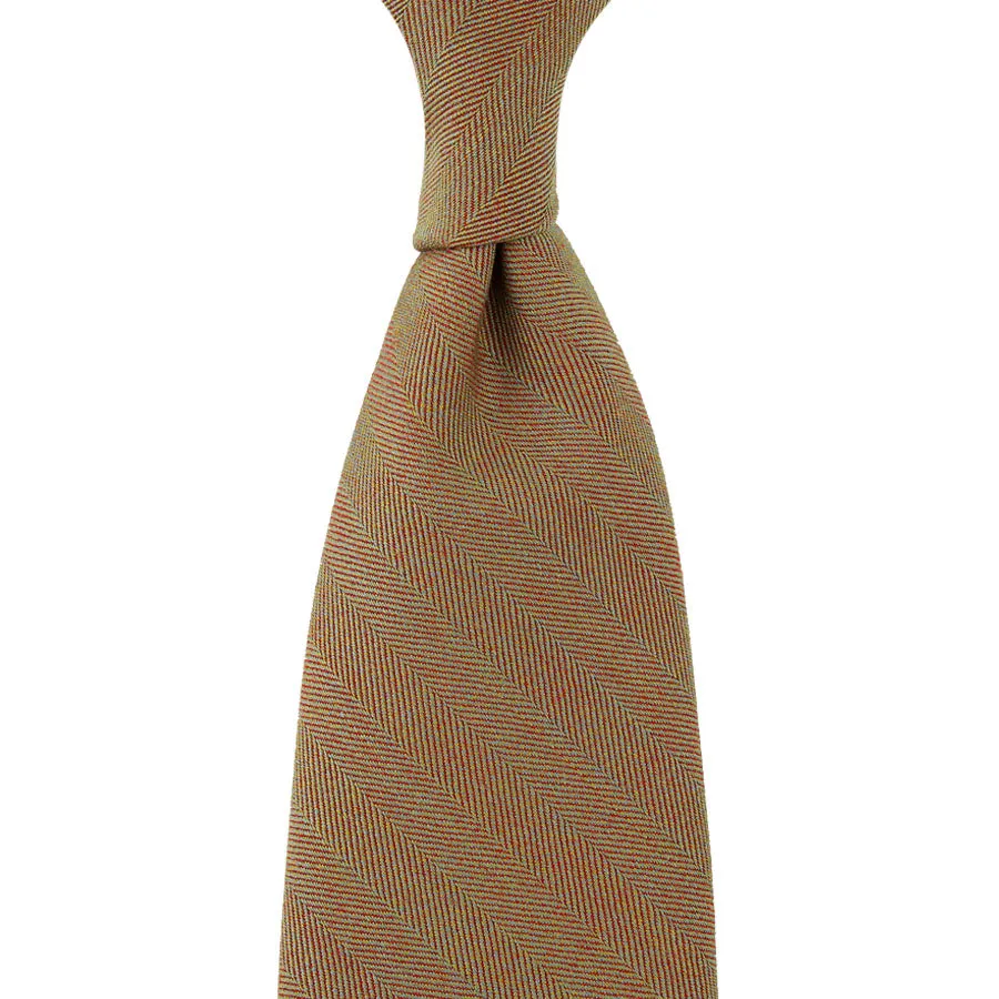 Smith Woollens Original Solaro Wool Tie - Beige - Hand-Rolled