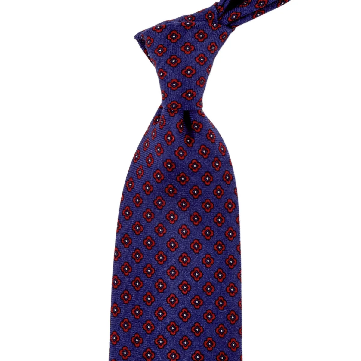 Sovereign Grade Butcher Blue Small Floral Wool Challis Tie