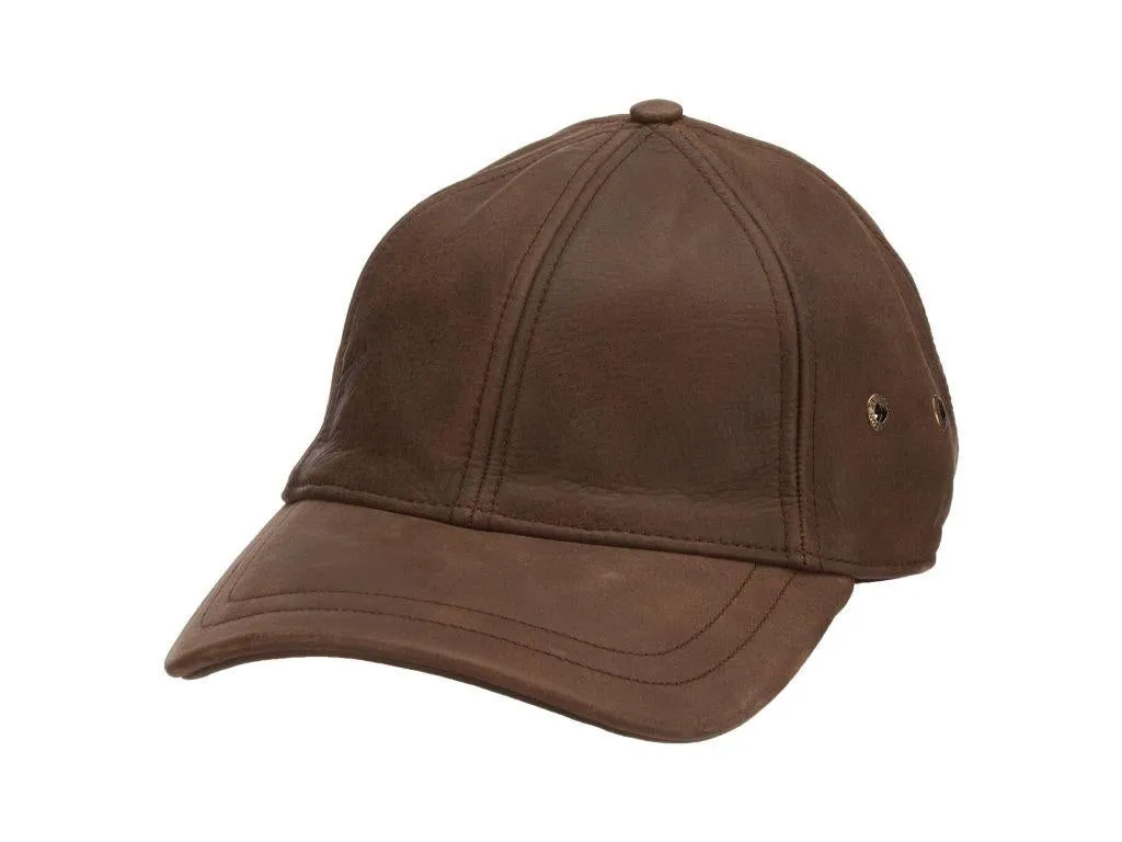 Stetson Peyton Unstructured Oily Timber Leather Baseball Cap