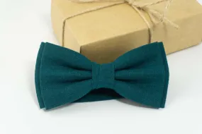 Teal green linen bow tie | ties for men