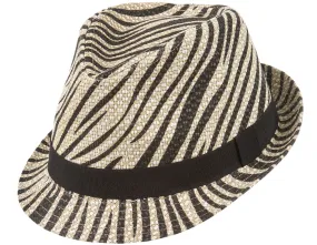 Tiger Stripe Straw Fedora