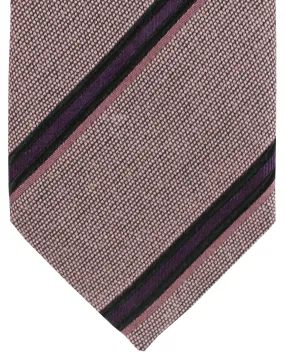 Tom Ford Wool Silk Tie Purple Dust Pink Stripes SALE