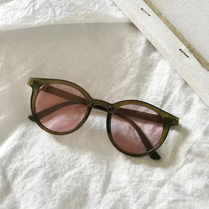 Unisex sunglasses round frame  Glass