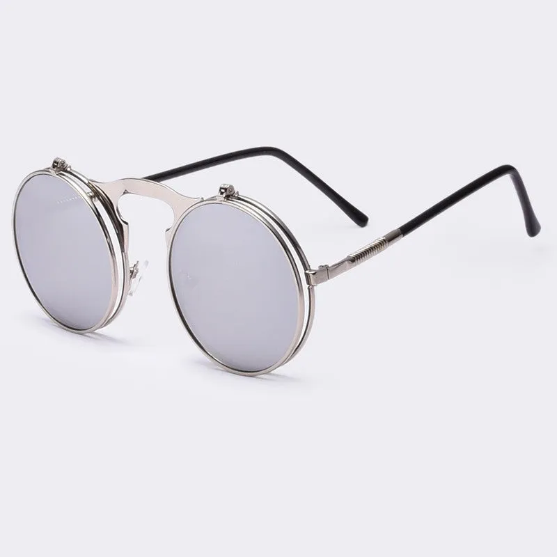 Vintage Steampunk Sunglasses round Designer steam punk Metal Oculos de sol women Coating Sunglasses Men Retro Circles Sun Glassess