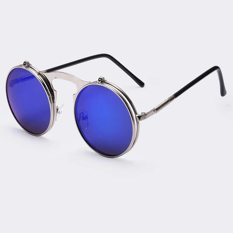 Vintage Steampunk Sunglasses round Designer steam punk Metal Oculos de sol women Coating Sunglasses Men Retro Circles Sun Glassess