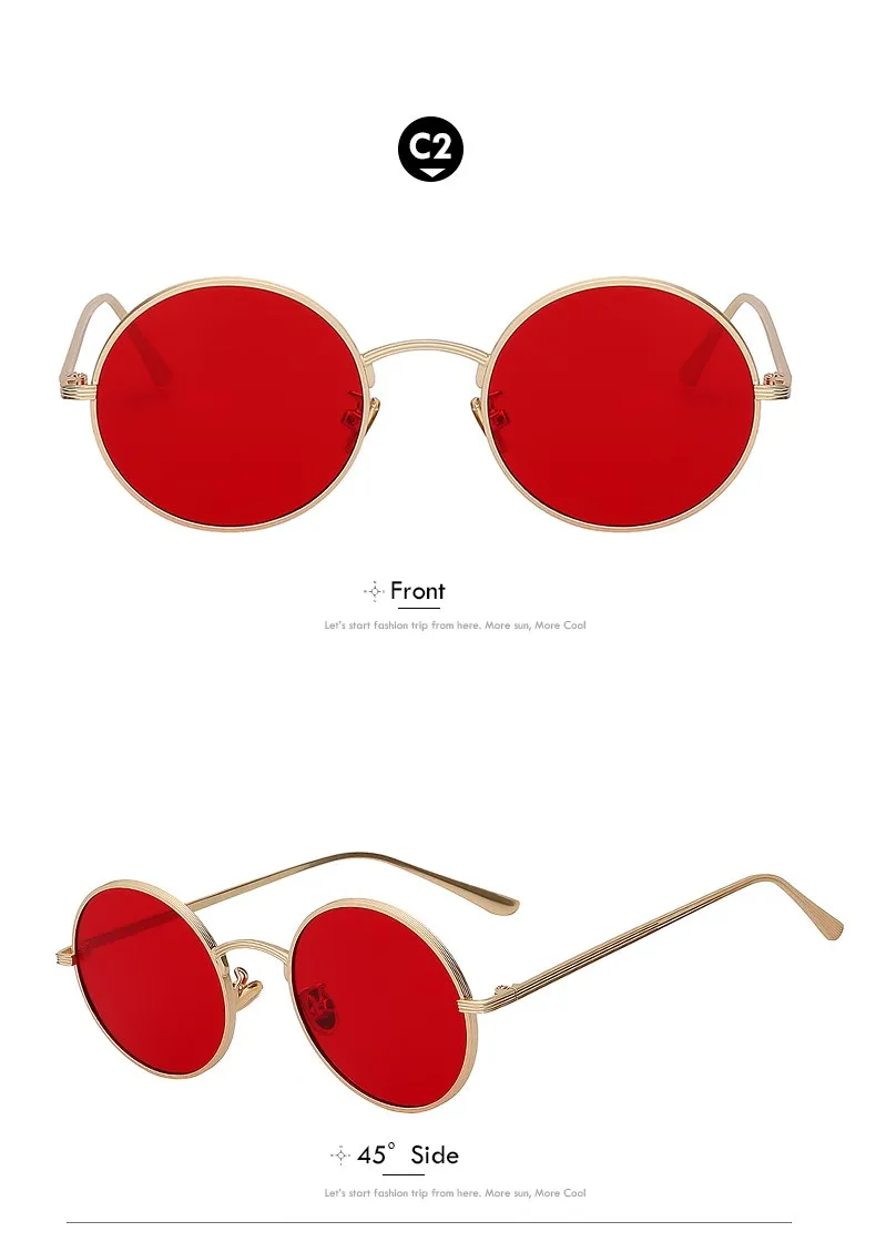 Xiu Xiu Brand Men's Round Red Sunglasses Women