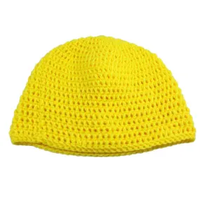 Yellow Crochet Beanie Hat Medium/Large - JMCH08