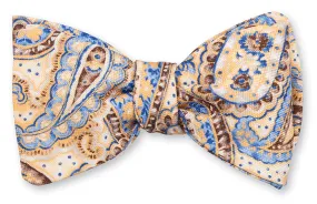 Yellow/Blue Bernadette Paisley Bow Tie - B5420