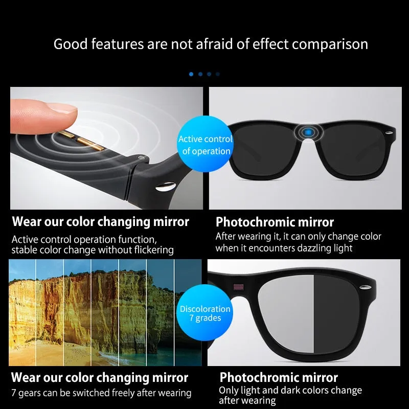 Zilead 7-level Adjustable Tint Changing Sunglasses Polarized Smart Glasses